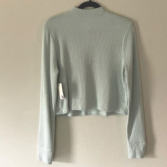 NWT! SO Light Mint-Green, Super-Soft, Mock-Neck, Zip 3/4 Top. Size XXL. - Picture 2 of 9